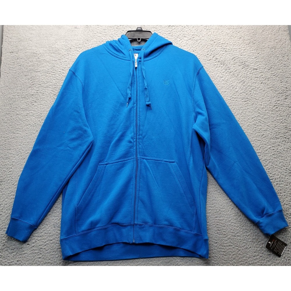 Layer 8 Hoodie Mens M Blue‎ Quick Dry Pouch Pocket Long Sleeve Drawstring Zipper